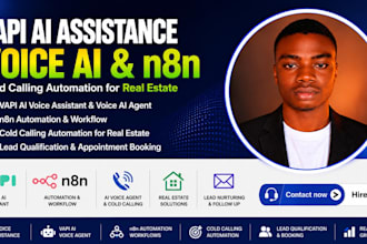 vapi ai agent, n8n ai receptionist for real estate skip tracing, vapi ai and n8n