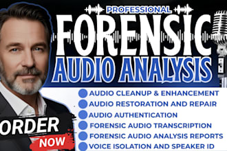 do forensic audio cleanup, noise removal, voice identification and analysis