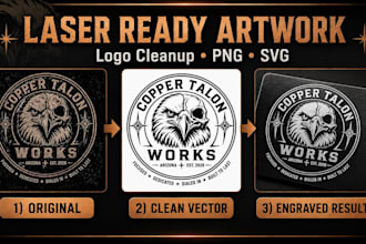 convert your logo or artwork into clean laser ready png and svg files