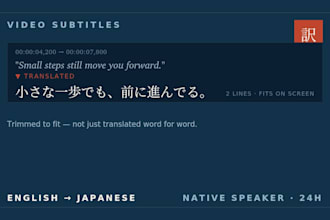 translate your english video subtitles into natural japanese