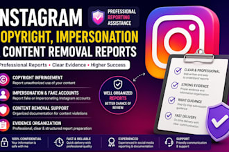 prepare instagram copyright, impersonation and content removal reports