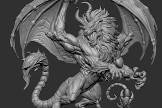 cast 3d fantasy creature,print ready model,decor statue,3mf,3d fanart,flexi toys