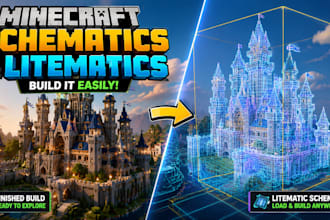 build minecraft schematics, minecraft litematics for giant minecraft castle
