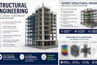 design concrete and steel structures with calculations and drawings