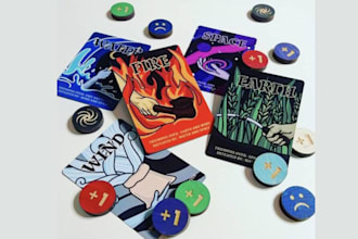 design custom card game design board game tabietop games card rulebook box art