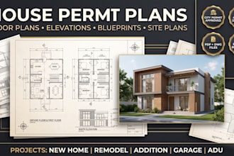 design house permit plans, blueprints, floor plans and autocad drawings