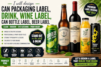 design can packaging label, drink, wine label, can bottle label, beer label