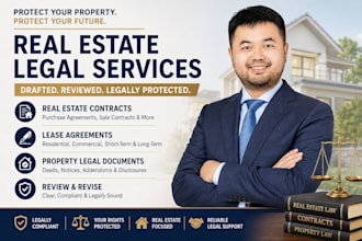 draft, review real estate contracts, lease agreements, property legal document