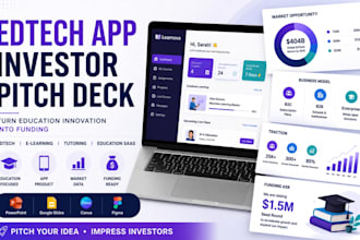 design an edtech app investor pitch deck for fundraising