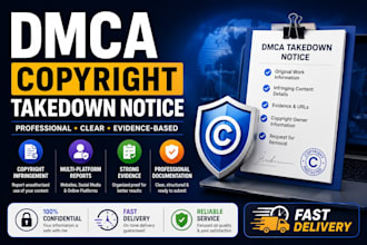 prepare a dmca copyright takedown notice and infringement report