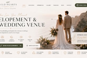 design wix elopement venue website wedding venue destination elopement website