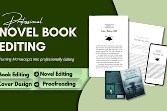 copy edit novel, proofread novel and edit your fiction novel or book for kdp