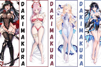 design custom dakimakura body pillow fanart vtuber oc sfw nsfw in anime style