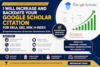 increase and backdate your google scholar citation for eb1a eb2 niw h index