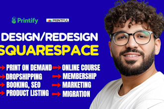build squarespace website development squarespace with setup printify printful