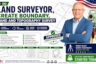do land surveyor, create boundary, land and topography survey ohio stamp