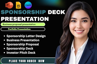design sponsorship deck, business proposal presentation, pitch deck, investor