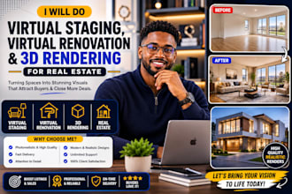 do virtual staging, virtual renovation and 3d rendering