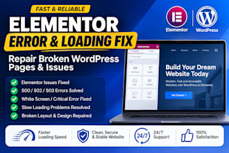 fix elementor error loading, repair broken wordpress pages issues