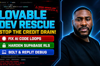 fix your lovable replit or bolt app code and stop credit loops lovable ai expert