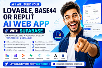 build a lovable, base44 or replit ai web app with supabase