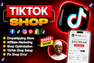 setup tiktok shop, manage tiktok shop, shopify store, and dropshipping marketing