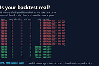 audit your mt4 mt5 backtest and tell you if it is real