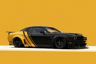 make vector cartoon illustration of your cars
