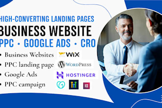 redesign business website design PPC landing page for google ads cro, one page