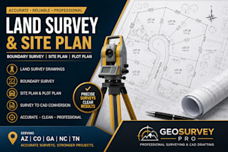draw land survey, boundary survey, site plan for az, co, ga, nc, tn