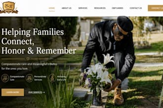 design wix funeral home website cremation memorial obituary service website