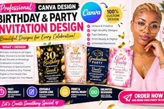 canva birthday flyer graduation invitation design party invitation card in canva