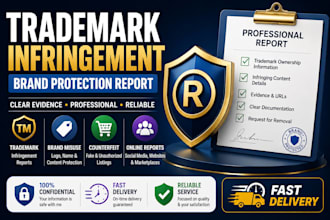prepare trademark, brand infringement and content removal reports