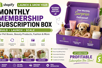 launch shopify monthly membership subscription pet boxes beauty products fashion