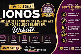 build ionos hair salon barbershop makeup art skincare clinic  beauty spa website