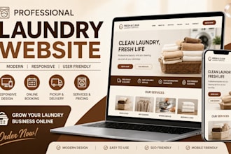 design modern laundary website cleaning app home service app
