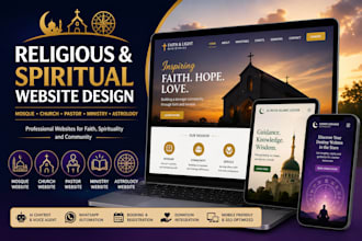 design religious spiritual website for mosque, church, pastor and astrology