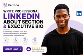 write professional linkedin about section and executive bio