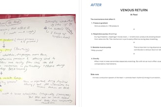 type handwritten notes into a clean digital document