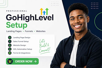 build gohighlevel landing page, ghl sales funnel and go highlevel website