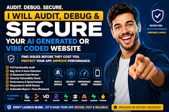 audit, debug and secure your ai generated or vibe coded web app