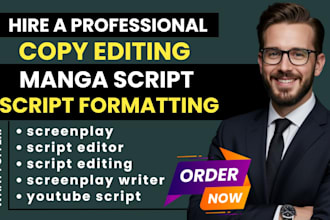 edit format and polish film script, screenplay, TV series and feature script