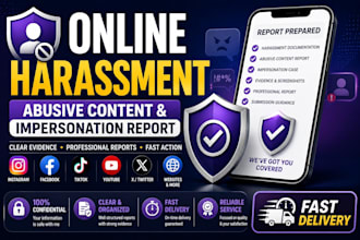 prepare online harassment, abusive content and impersonation reports