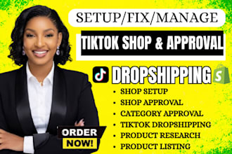 fix tiktok shop, tiktok shop dropshipping, shop approval, category approval