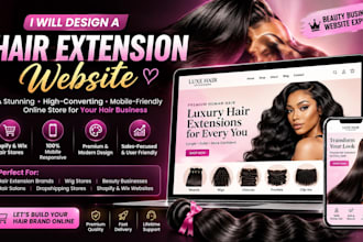build hair extension store beauty website hair shopify wig wix hair extension