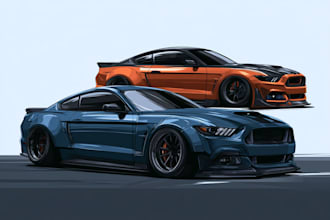 draw realistic custom watercolor style car vehicle portrait