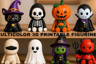 design custom multicolor stl 3d printable 3mf figurine for bambu prusa in 24hrs
