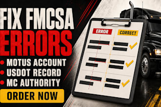correct fmcsa motus errors, usdot updates and mc authority records