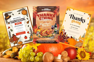 create a thanksgiving event party flyer design for you