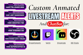 set up your streamelements alerts and chatbot in obs streamlabs for twitch kick